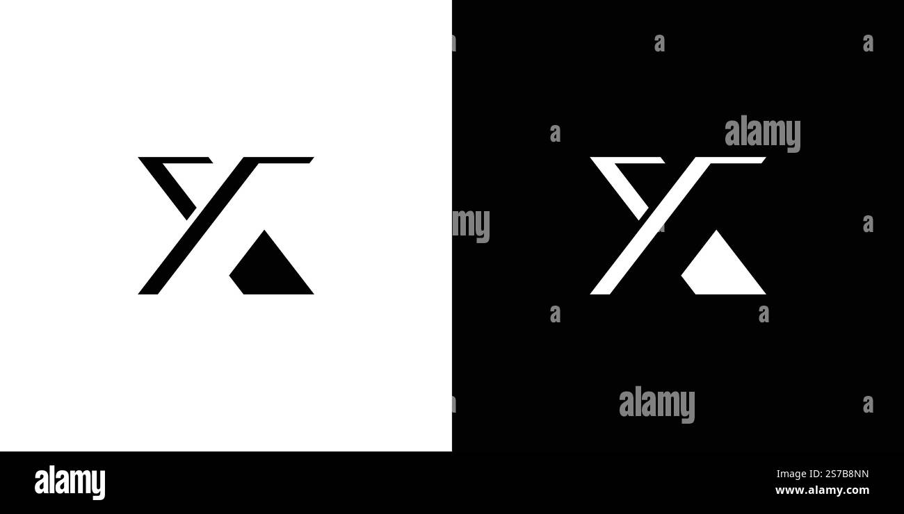 Klares und modernes Logo-Design mit dem Buchstaben X in einem stilisierten und geometrischen Format, das Innovation und Identität symbolisiert. Stock Vektor
