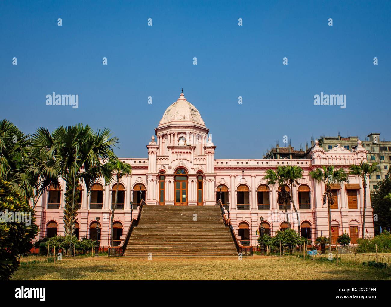 Ahsan Manzil, ein Symbol für Dhakas reiches kulturelles und historisches Erbe. Stockfoto
