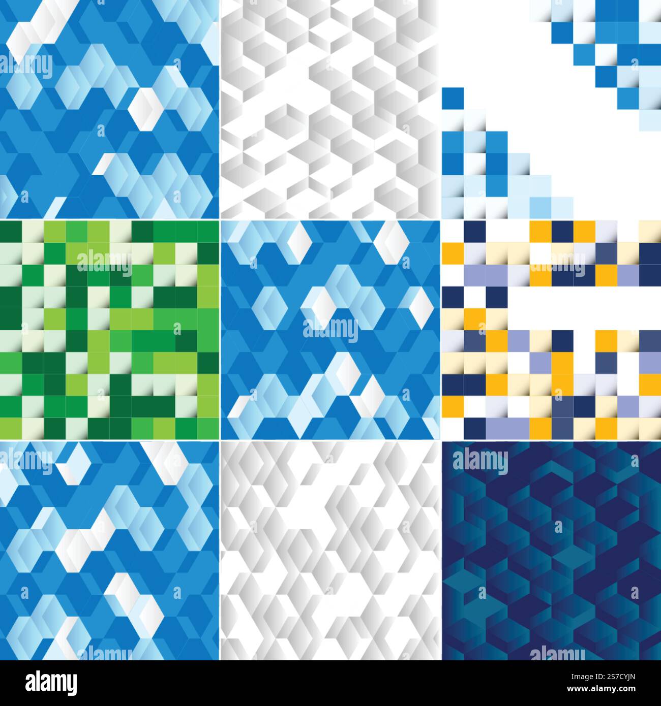 Vektorhintergrund mit einer Illustration einer abstrakten Textur mit Quadraten, die als Musterdesign für Banner geeignet sind. Poster. Flyer. Karten. Postkarten. Abdeckungen. Broschüren; Packung mit 9 Stück erhältlich Stock Vektor