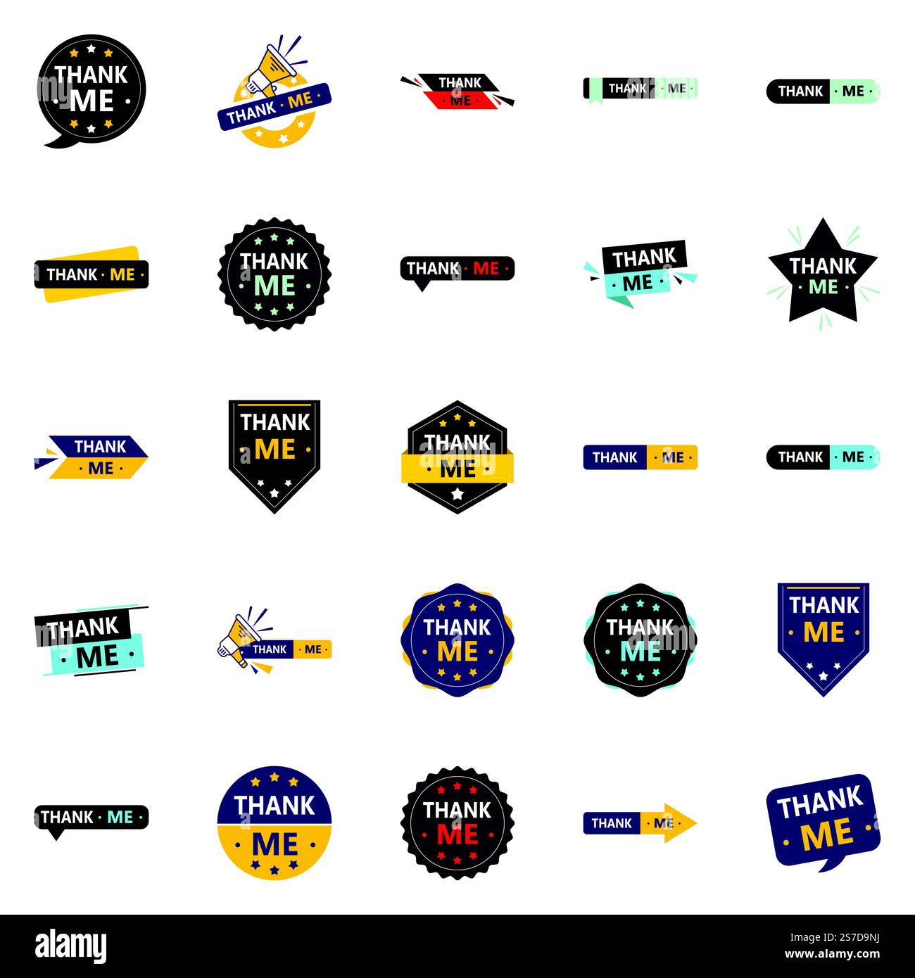 Bedanken Sie sich mit unseren 25-Pack Dankesbanner Stock Vektor