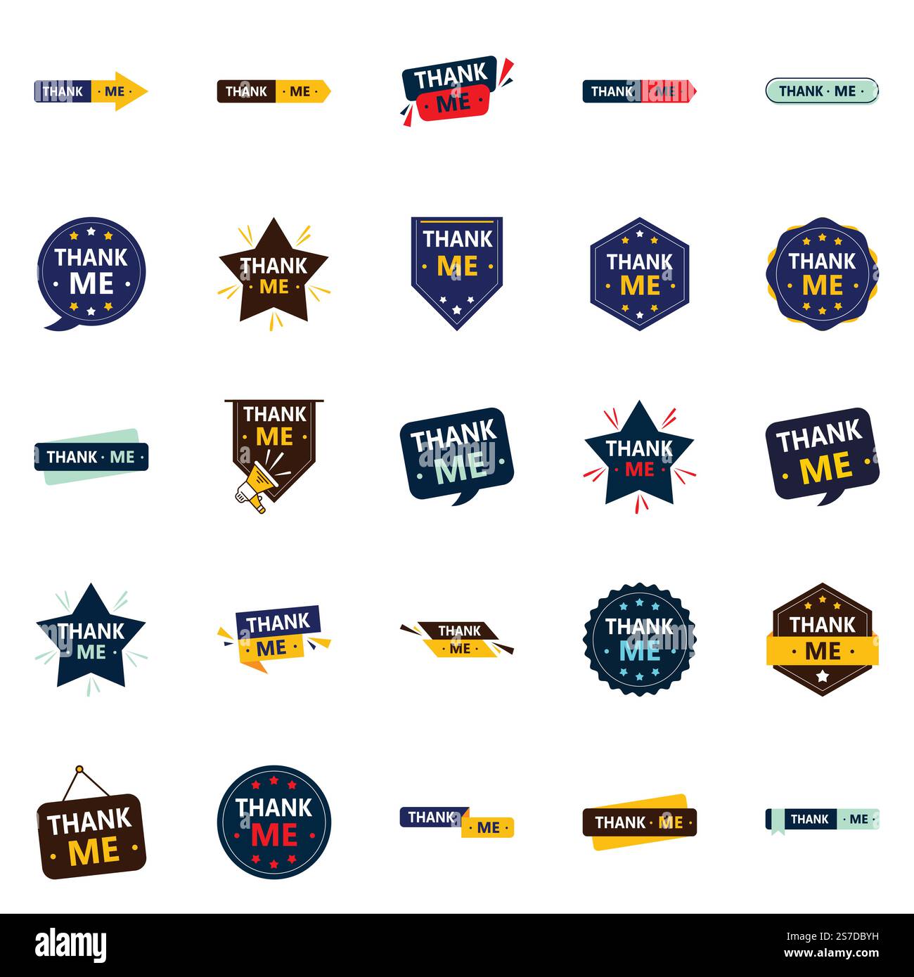 Bedanken Sie sich mit unseren 25-Pack Dankesbanner Stock Vektor