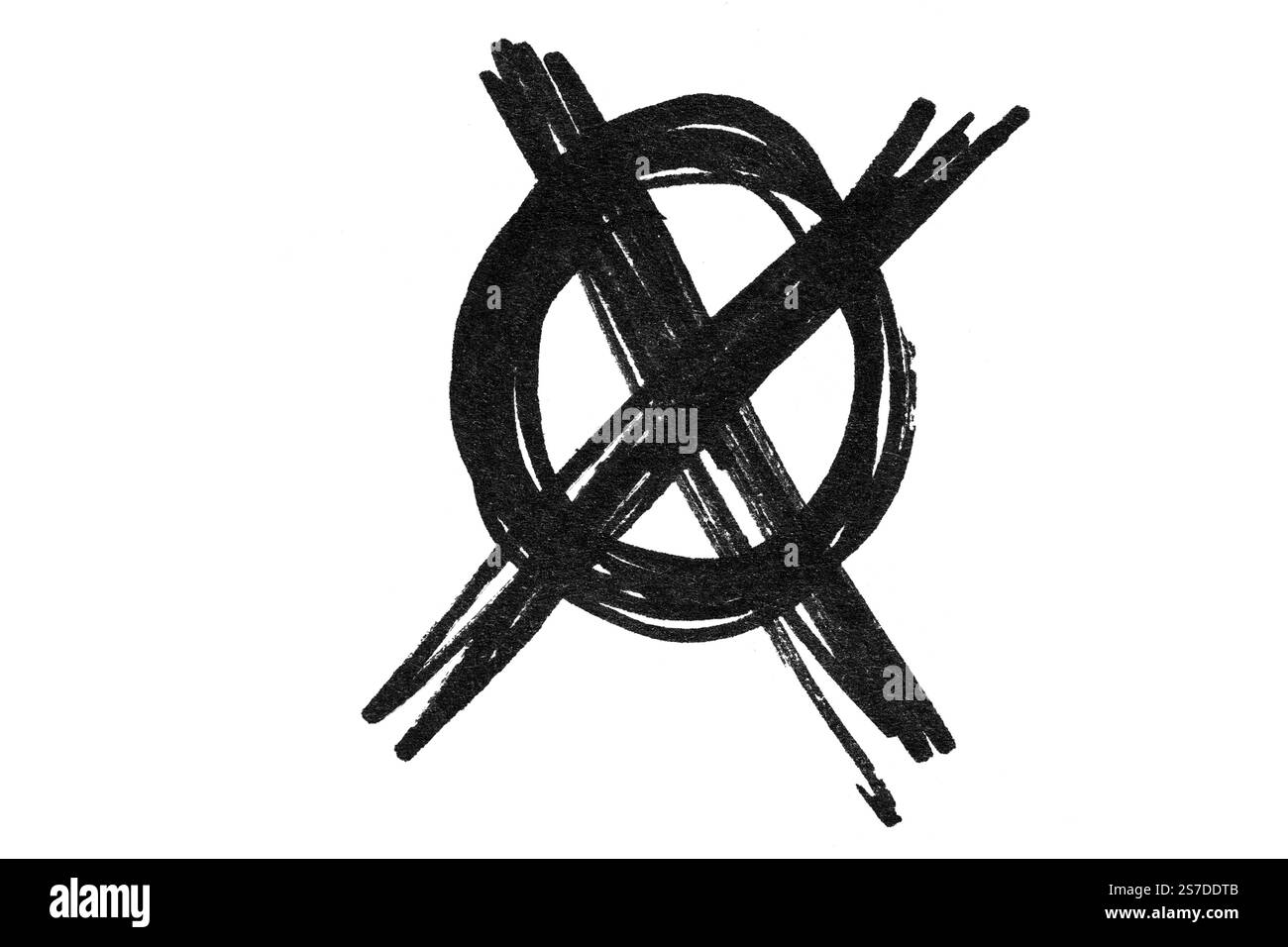 Schwarzes Symbol auf weißem Hintergrund. Grunge-Style Stockfoto