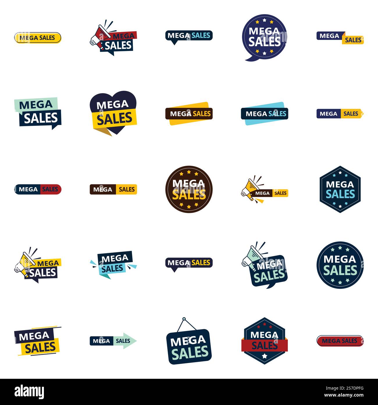 Mega Sale Bundle 25 vielseitige Vektordesigns für alle Arten von Marketing- und Werbekampagnen Stock Vektor
