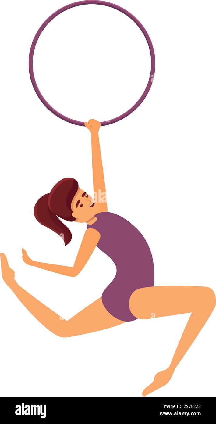 Akrobat mit Ring Icon Cartoon Vektor. Zirkuskunst. Sport fangen. Akrobat mit Ring Icon Cartoon Vektor. Zirkuskunst Stock Vektor