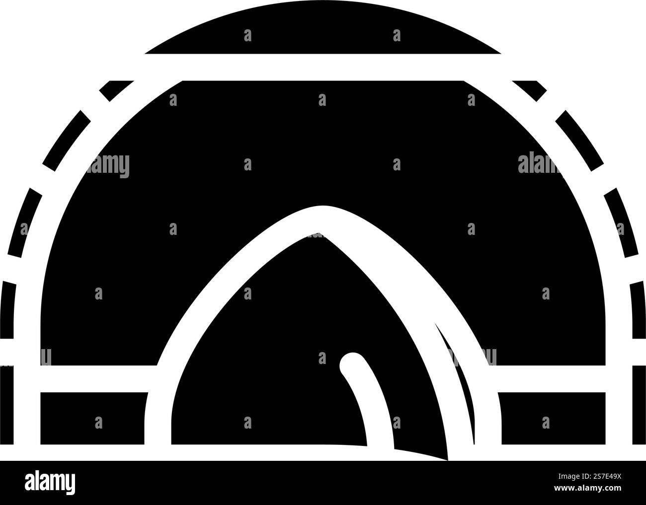 Event Zelt Urlaub Glyphe Symbol Vektor. Event Zelt Urlaub Schild. Isolierte Symboldarstellung. Ereignis Zelt Urlaub Glyphe Symbol Vektor Illustration Stock Vektor