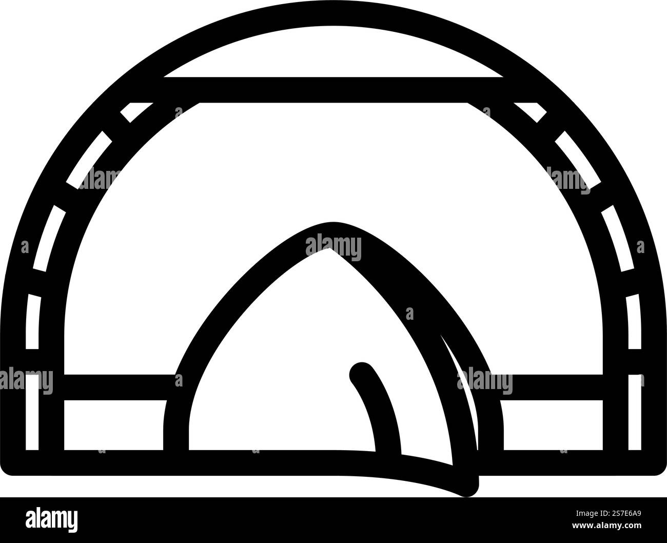 Ereignis Zelt Urlaub Linie Symbol Vektor. Event Zelt Urlaub Schild. Schwarze Abbildung des isolierten Kontursymbols. Ereignis Zelt Urlaub Linie Symbol Vektor Illustration Stock Vektor