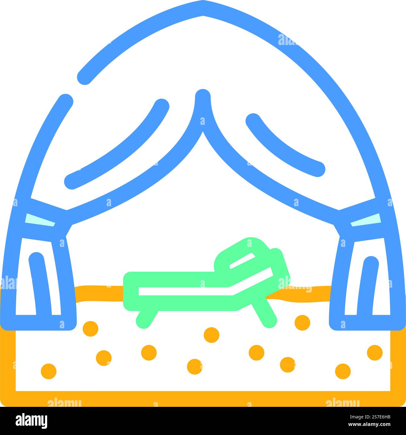 Erholungszelt Urlaub Farbe Symbol Vektor. Erholungszelt Urlaubsschild. Isolierte Symboldarstellung. Erholungszelt Urlaub Farbe Symbol Vektor Illustration Stock Vektor