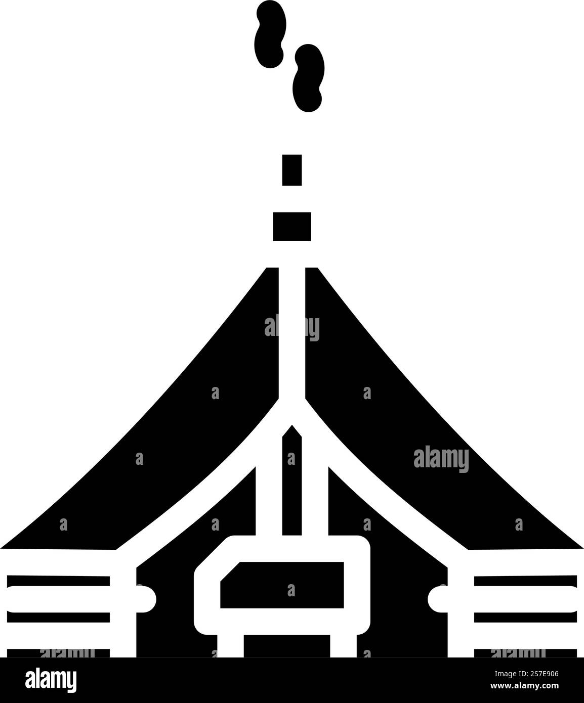 Segeltuch Zelt Urlaub Glyphe Icon Vektor. Segeltuch Zeltferienschild. Isolierte Symboldarstellung. Leinwand Zelt Urlaub Glyphe Icon Vektor Illustration Stock Vektor