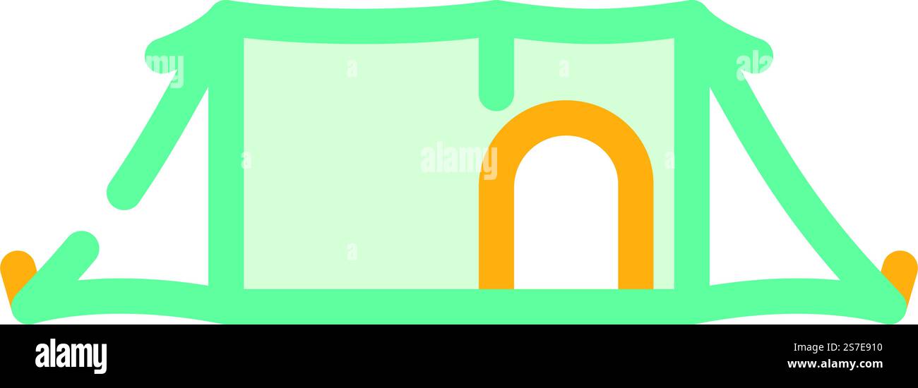 Freizeit Zelt Urlaub Farbe Symbol Vektor. Freizeitzelt Urlaubsschild. Isolierte Symboldarstellung. Freizeit Zelt Urlaub Farbe Symbol Vektor Illustration Stock Vektor