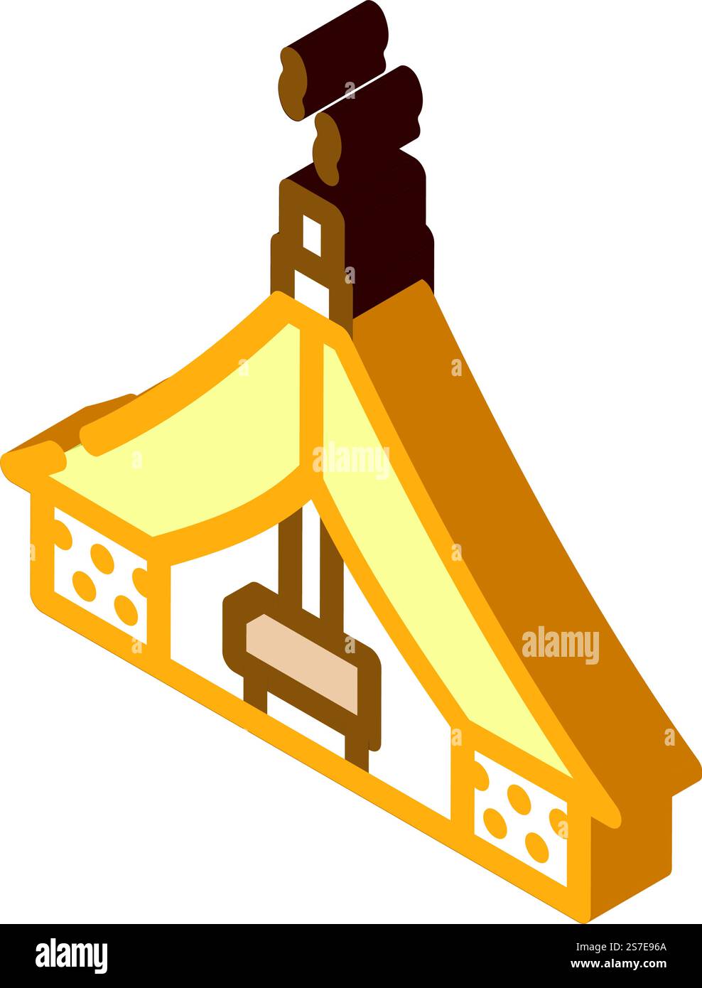 Segeltuch Zelt Urlaub isometrische Icon Vektor. Segeltuch Zeltferienschild. Isolierte Symboldarstellung. Leinwand Zelt Urlaub isometrische Icon Vektor Illustration Stock Vektor