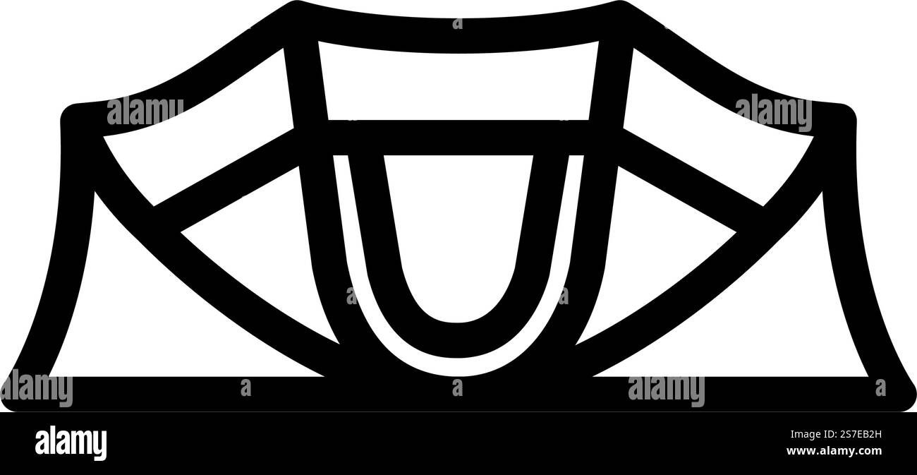 Haus Zelt Urlaub Linie Symbol Vektor. Haus Zelt Urlaub Schild. Schwarze Abbildung des isolierten Kontursymbols. Haus Zelt Urlaub Linie Symbol Vektor Illustration Stock Vektor
