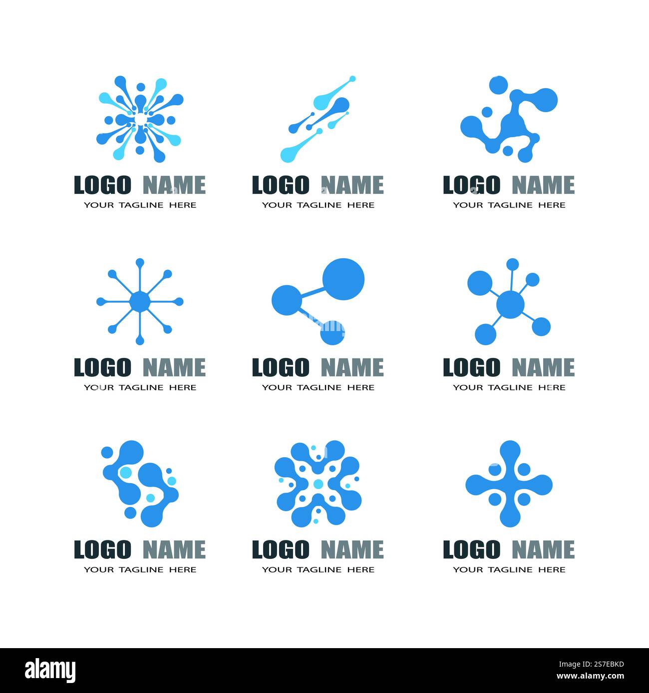 Vektor-Vorlage für Illustration des Moleküllogos Stock Vektor