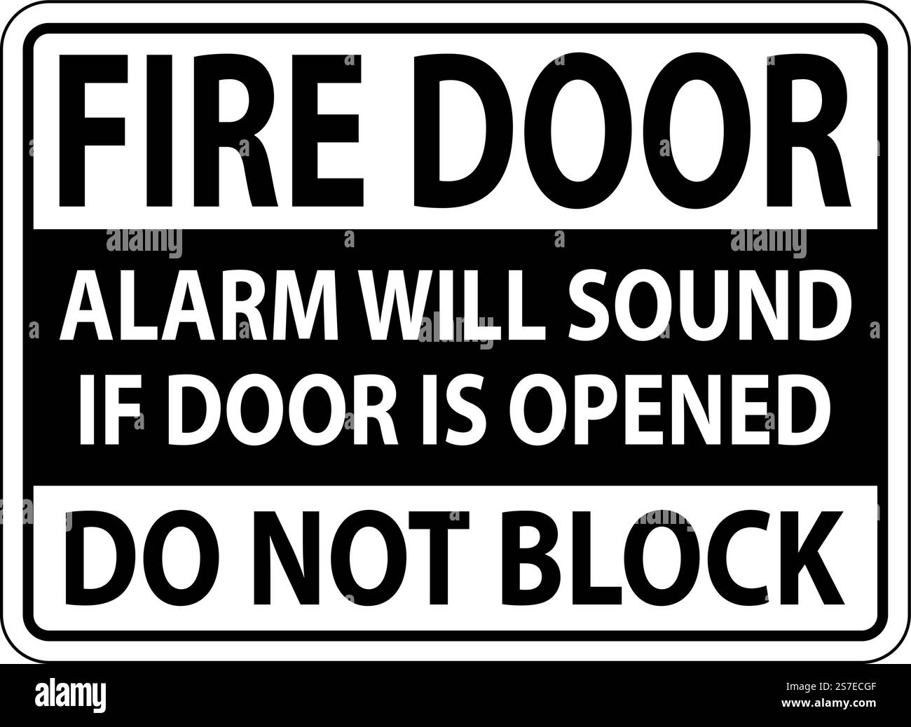 Warnschild „Bei Geöffneter Tür Ertönt Alarm“ Stock Vektor