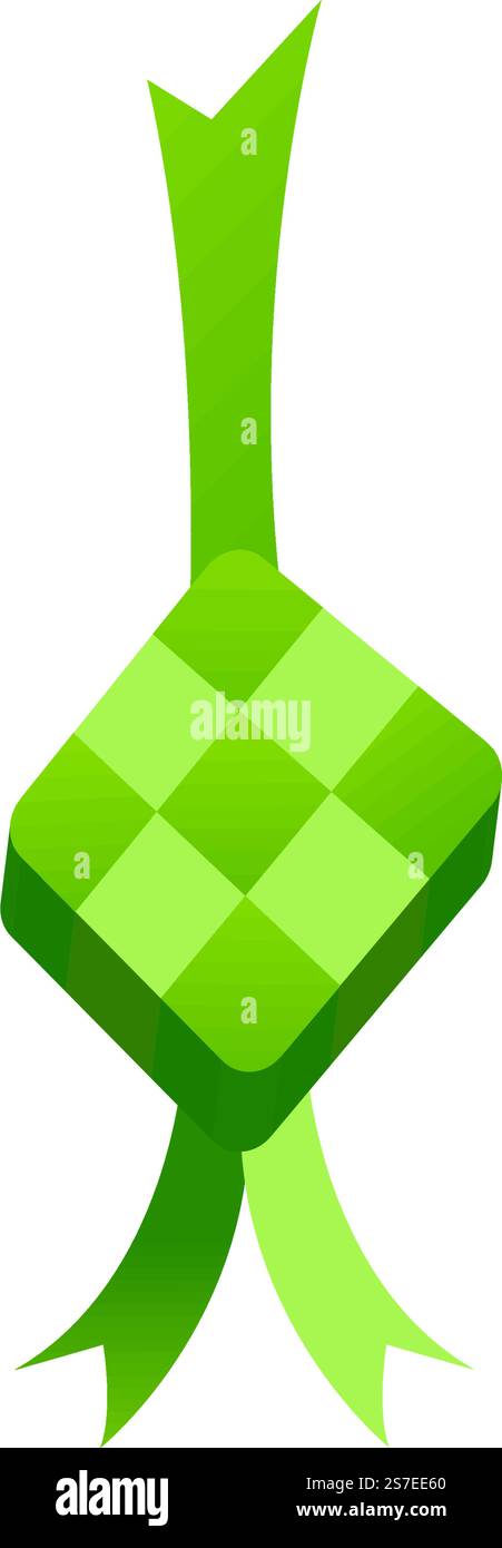 Ketupat oder Reisknödel – Symbol für traditionelle asiatische Gerichte Stock Vektor