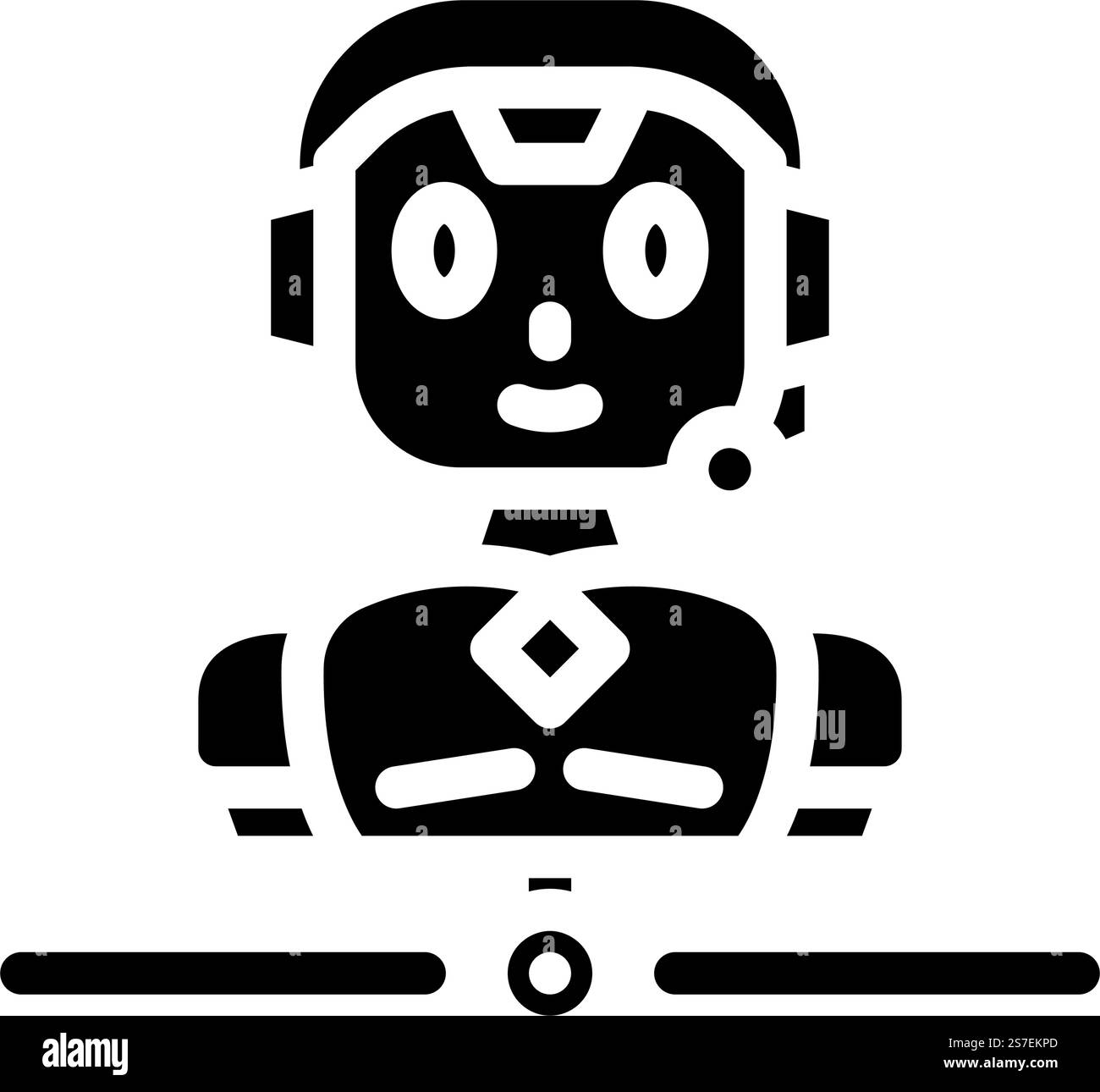 Kunden-Chat-Bot-Glyph-Symbolvektor. Kunden-Chat-Bot-Zeichen. Isolierte Symboldarstellung. Kunden-Chat-Bot-Glyph-Symbol-Vektor-Illustration Stock Vektor