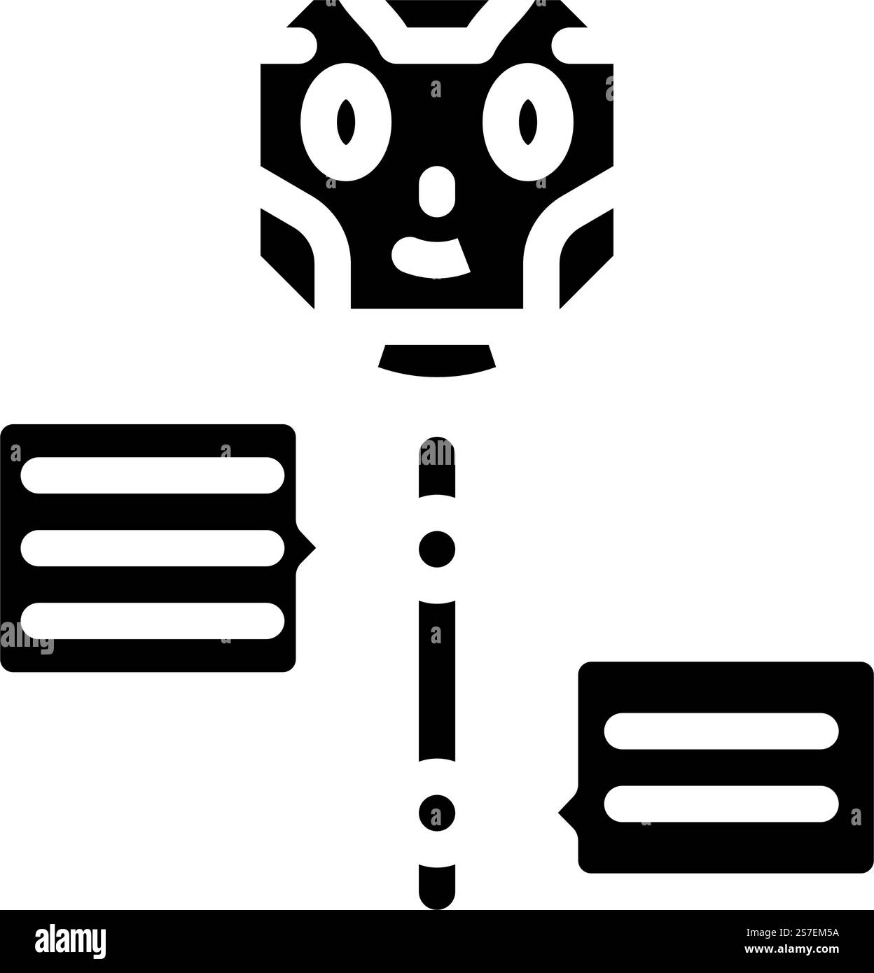 Dialog Chat Bot Glyph-Symbolvektor. Dialog-Chat-Bot-Zeichen. Isolierte Symboldarstellung. Dialog Chat Bot Glyph Symbol Vektor Illustration Stock Vektor