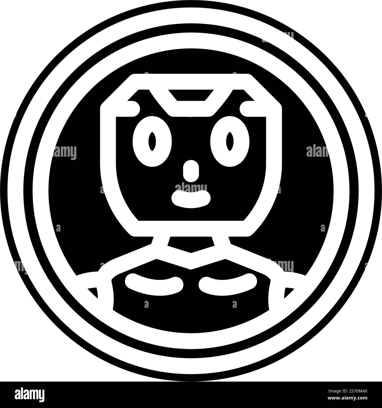 AI Chat Bot Glyph-Symbolvektor. KI-Chat-Bot-Zeichen. Isolierte Symboldarstellung. AI Chat Bot Glyph Symbol Vektor Illustration Stock Vektor