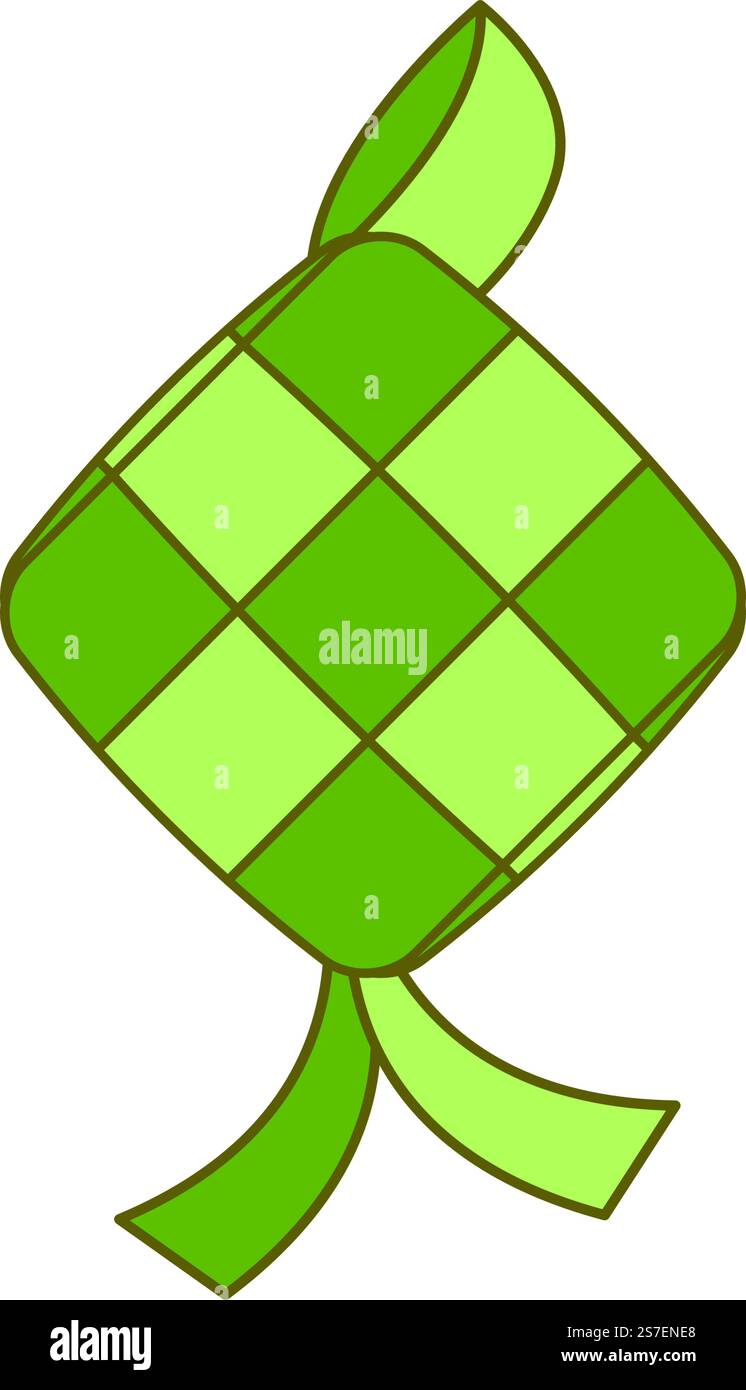 Ketupat oder Reisknödel – Symbol für traditionelle asiatische Gerichte Stock Vektor