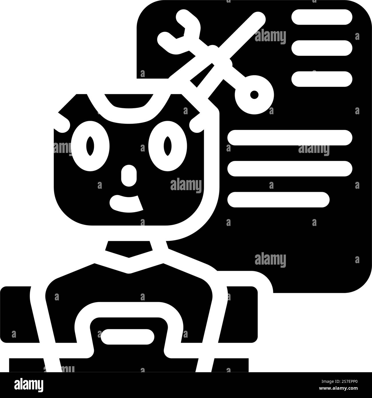 Service Chat Bot Glyph-Symbolvektor. Service-Chat-Bot-Zeichen. Isolierte Symboldarstellung. Service Chat Bot Glyph Symbol Vektor Illustration Stock Vektor