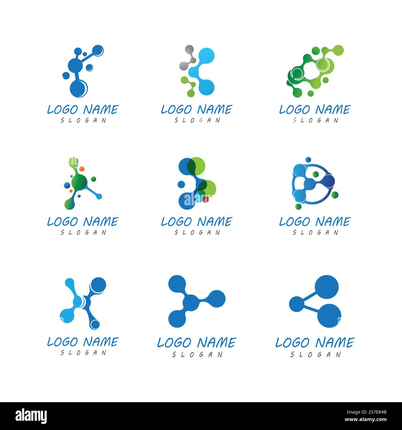 Vektor-Vorlage für Illustration des Moleküllogos Stock Vektor