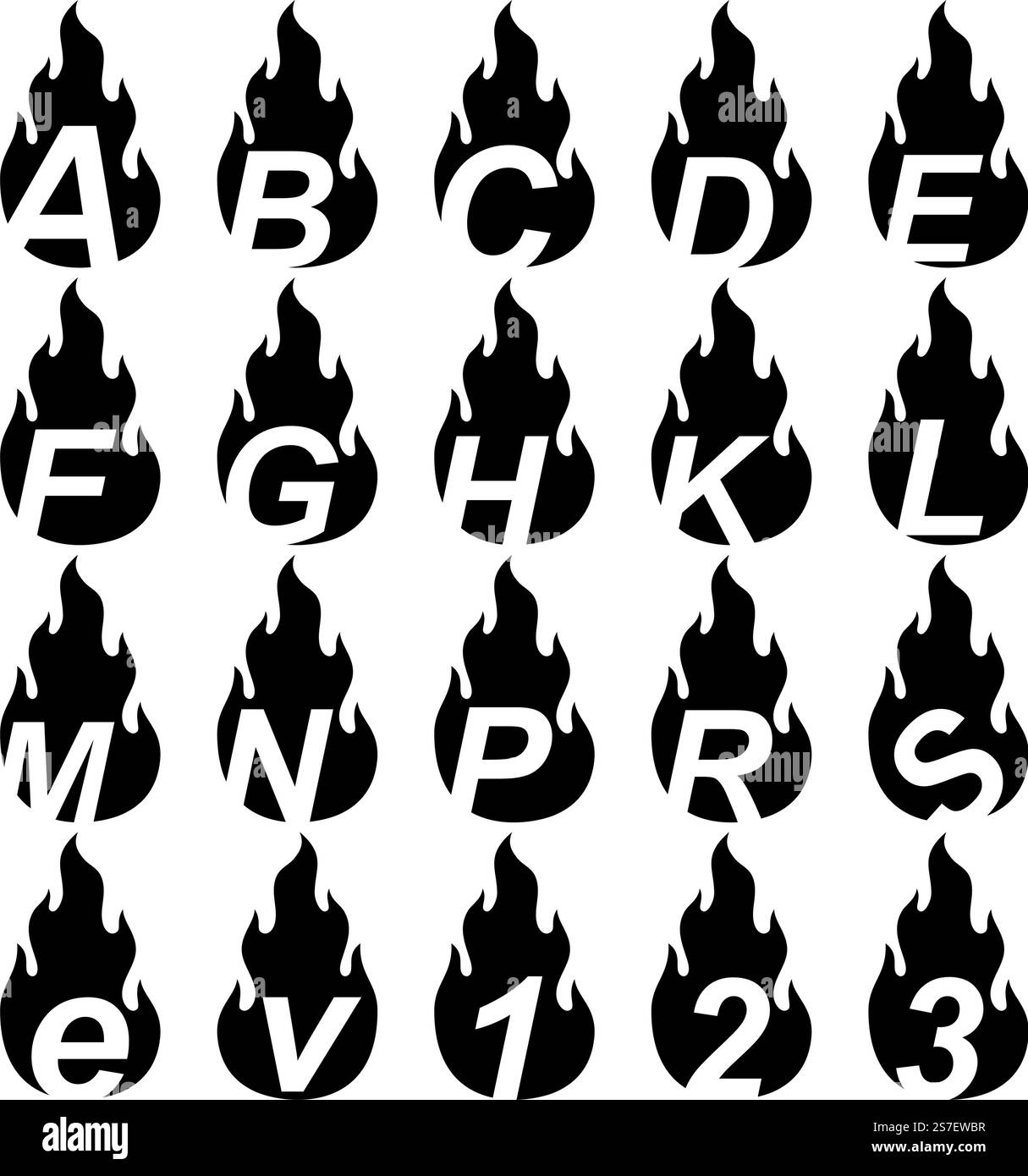 Feuerflamme mit Alphabet Logo Design Vektor Stock Vektor