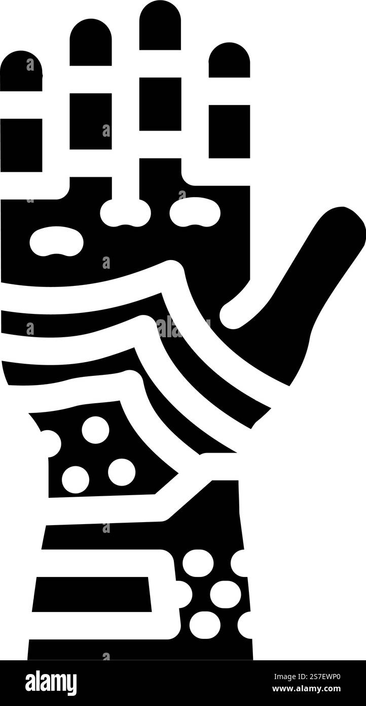 Arbeitshandschuhe Garage Werkzeug Glyphe Symbol Vektor. Schild für Werkzeughandschuhe Garage. Isolierte Symboldarstellung. Arbeitshandschuhe Garage Werkzeug Glyphe Symbol Vektor Illustration Stock Vektor