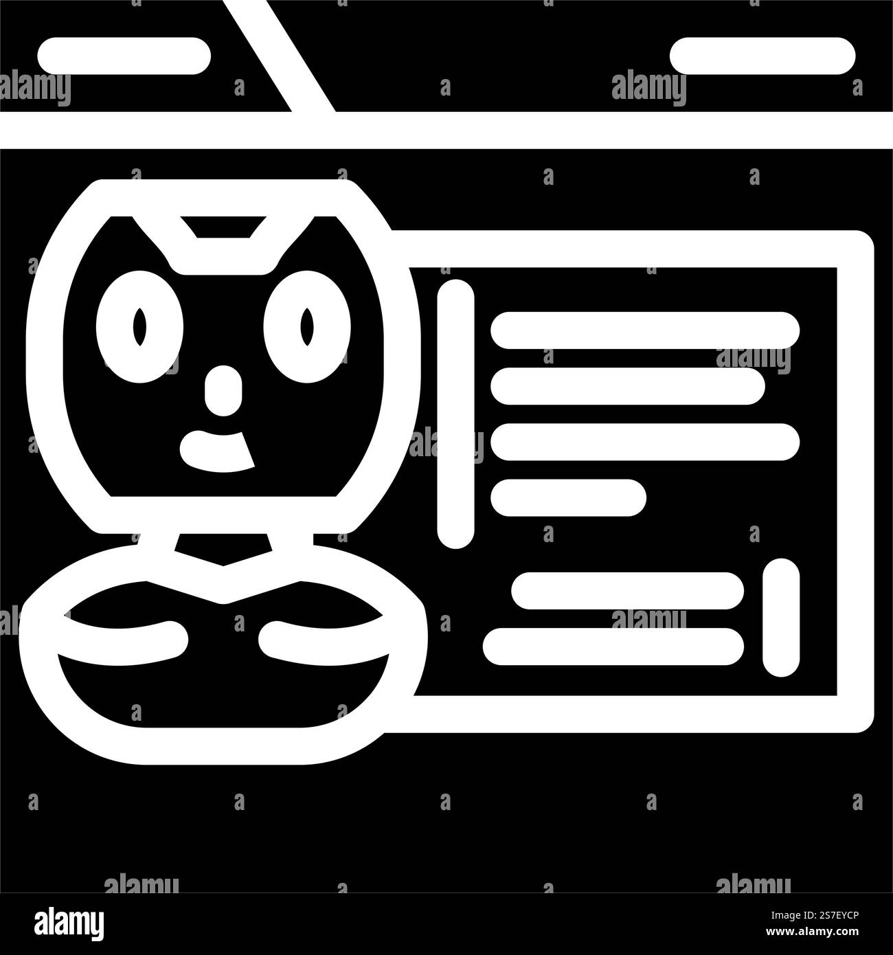 Webchat Bot Glyph-Symbolvektor. Web-Chat-Bot-Zeichen. Isolierte Symboldarstellung. Webchat Bot Glyph-Symbol-Vektor-Illustration Stock Vektor