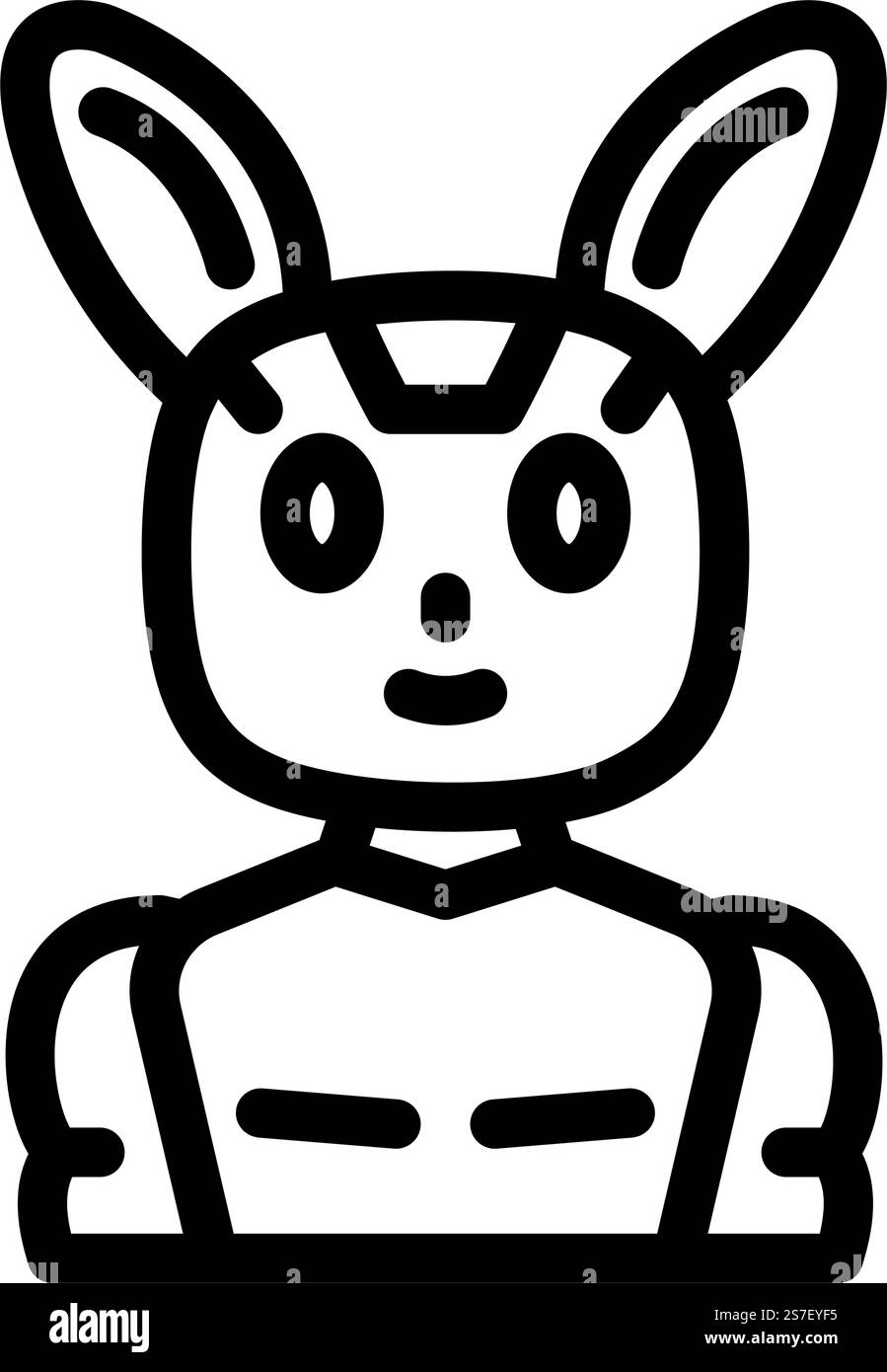 Zeichen Chat Bot Zeile Symbol Vektor. Chatbot-Zeichen. Schwarze Abbildung des isolierten Kontursymbols. Charakterchat Bot-Zeile-Symbol-Vektor-Illustration Stock Vektor