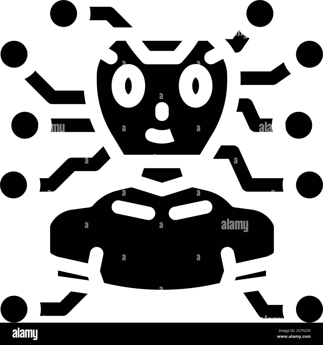 Künstlicher Chat-Bot-Glyph-Symbolvektor. Künstliches Chat-Bot-Zeichen. Isolierte Symboldarstellung. Künstliche Chat-Bot-Glyph-Symbol-Vektor-Illustration Stock Vektor