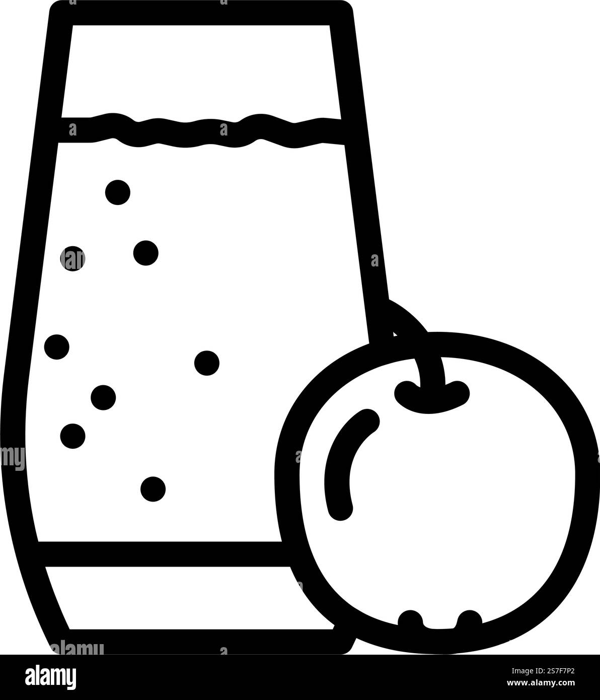 apfelsaft Smoothie Getränk Linie Symbol Vektor. Schild mit apfelsaft-Smoothie-Getränk. Schwarze Abbildung des isolierten Kontursymbols. apfelsaft Smoothie Getränk Linie Symbol Vektor Illustration Stock Vektor
