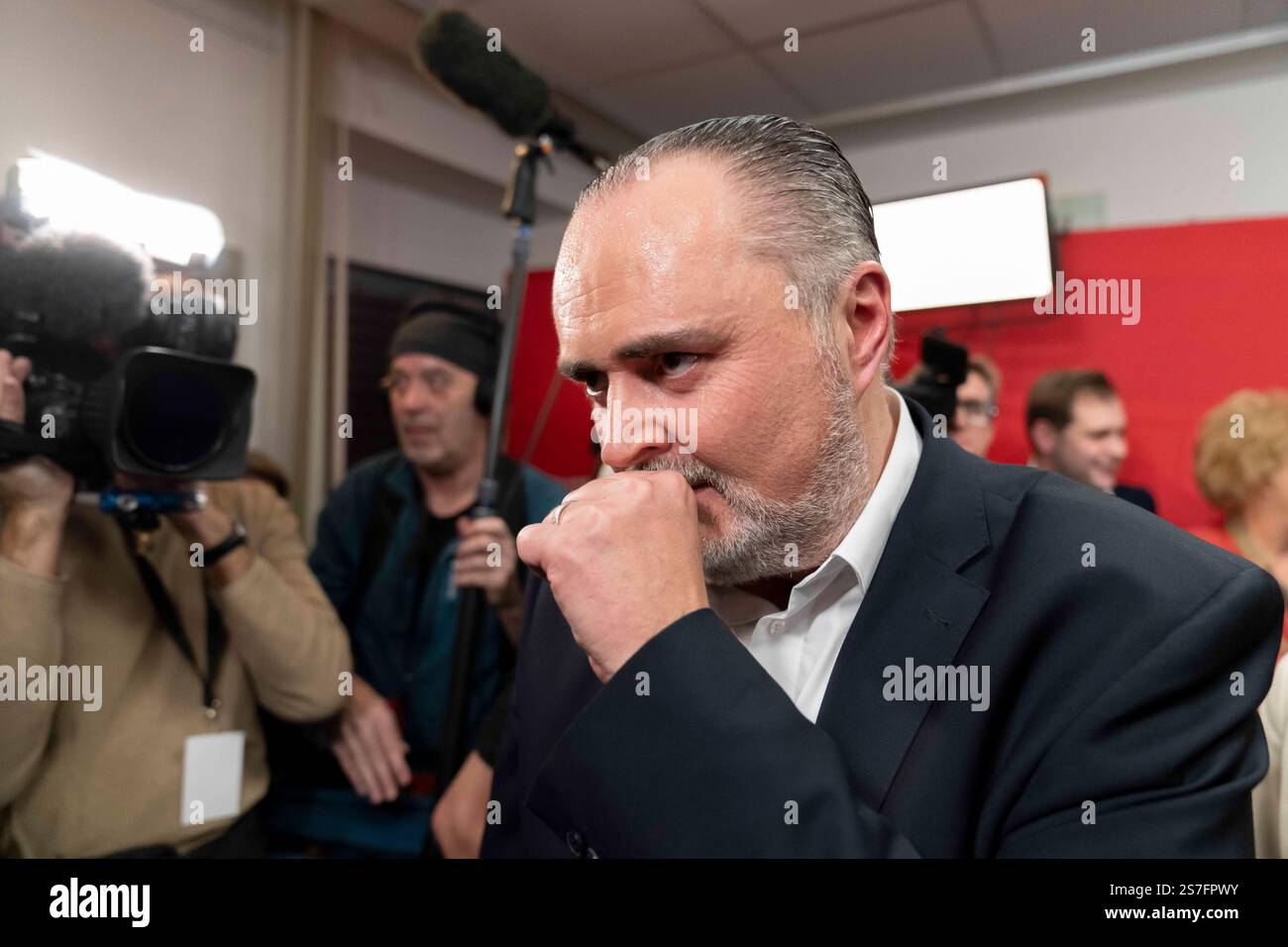 Eisenstadt, Burgenland, Österreich. Januar 2025. Kommunalwahlen im österreichischen Burgenland, Landeshauptmann HANS PETER DOSKOZIL von der SPOE-Partei bei einer Pressekonferenz nach der Wahl. (Kreditbild: © Andreas Stroh/ZUMA Press Wire) NUR REDAKTIONELLE VERWENDUNG! Nicht für kommerzielle ZWECKE! Quelle: ZUMA Press, Inc./Alamy Live News Stockfoto