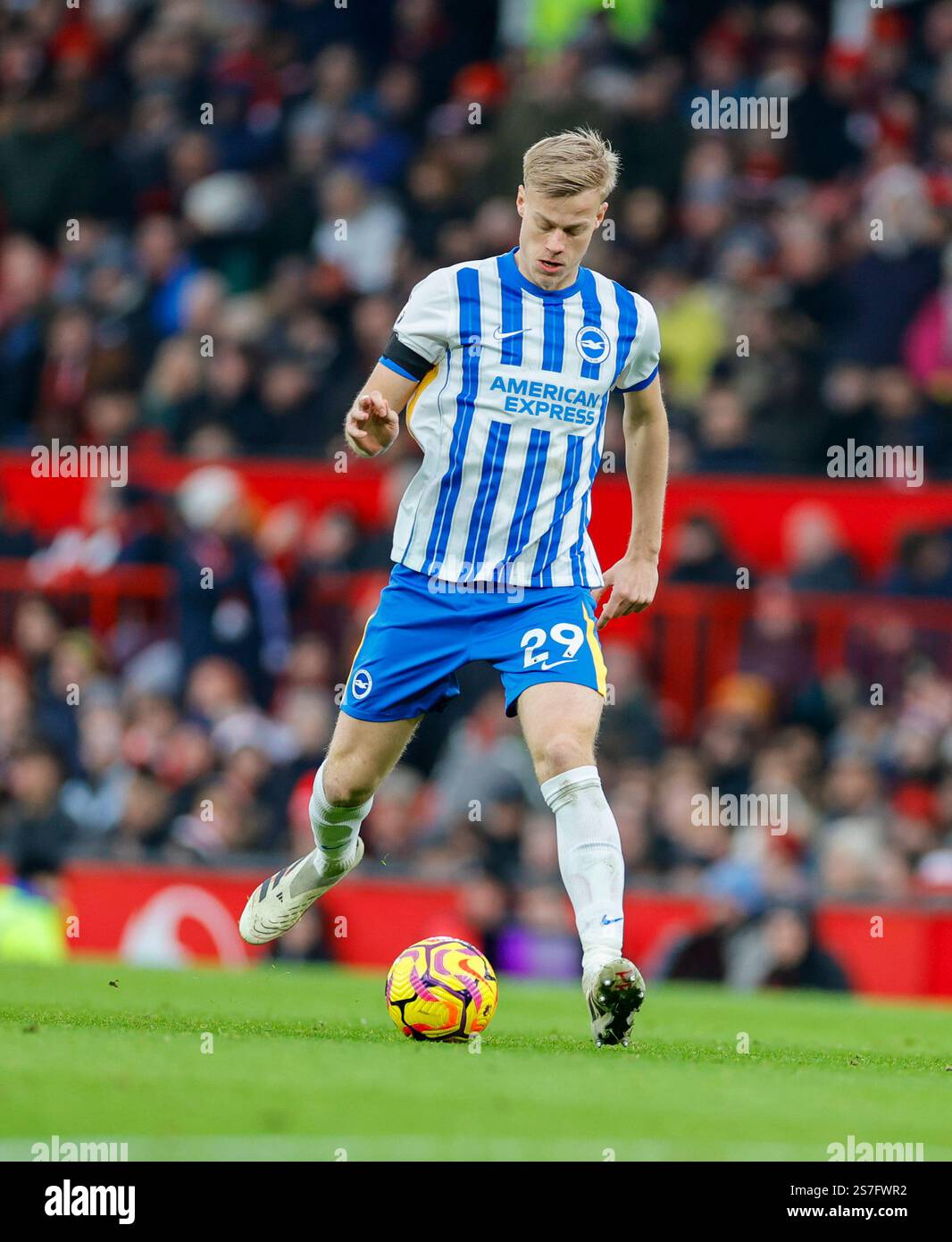 Old Trafford, Manchester, Großbritannien. Januar 2025. Premier League Football, Manchester United gegen Brighton und Hove Albion; Jan Paul van Hecke von Brighton und Hove Albion Credit: Action Plus Sports/Alamy Live News Stockfoto