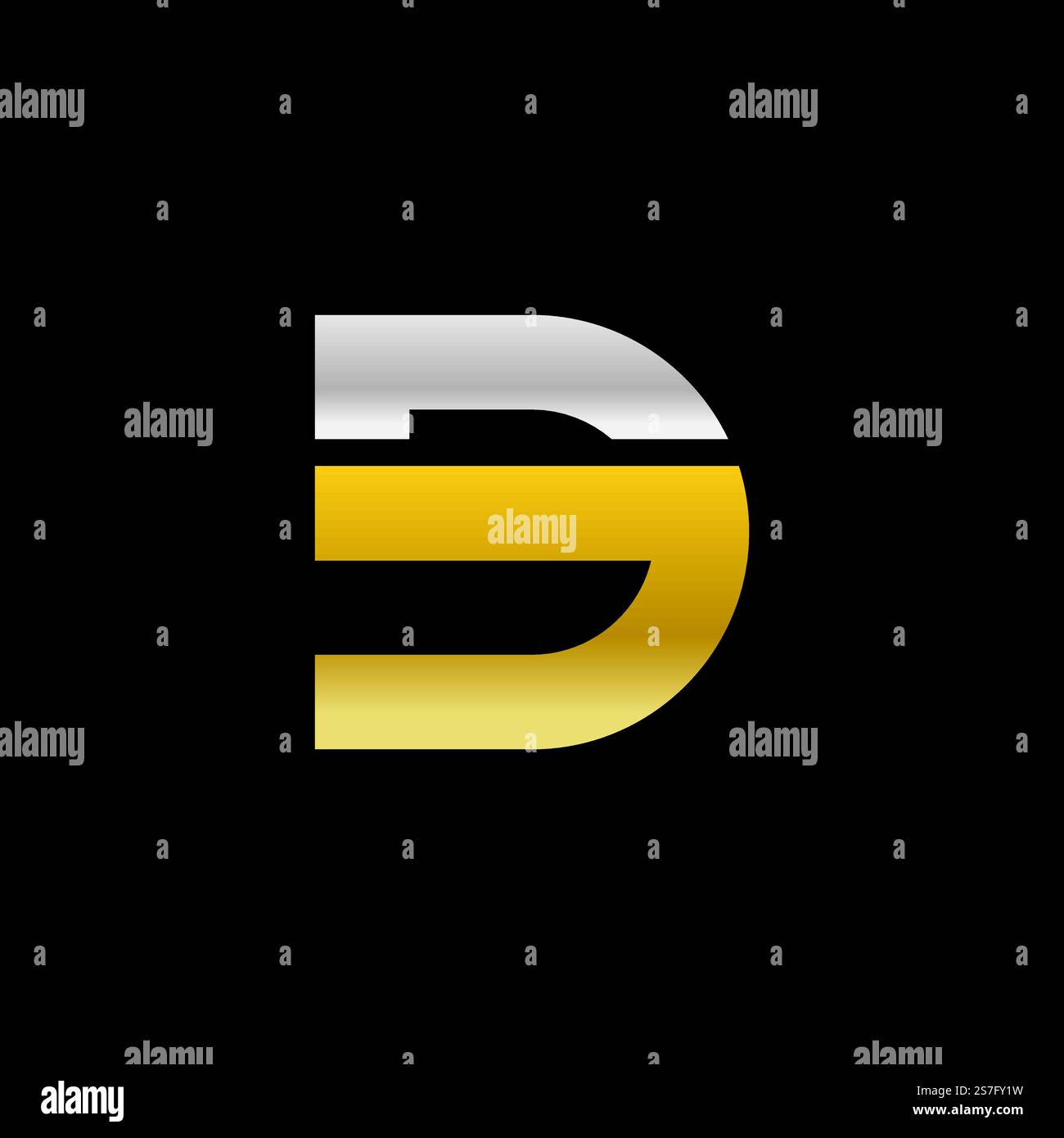 Buchstabenmonogramm-Logo DS, SD, S und D, elegantes und professionelles Buchstabendesign auf schwarzem Hintergrund. Stock Vektor