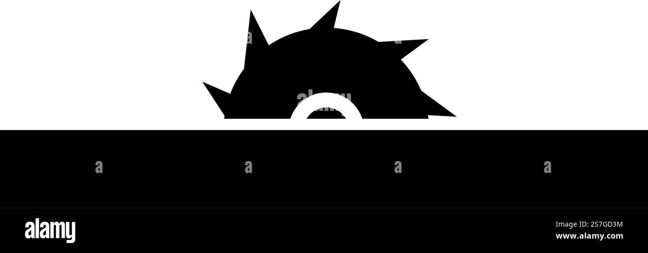 Kreissäge Tisch Rad Klinge Zimmerei Werkstatt Konzept Symbol schwarze Farbe Vektor Illustration Bild flache Art einfach. Kreissäge Tisch Rad Klinge Zimmerei Werkstatt Konzept Symbol schwarze Farbe Vektor Illustration Bild flach Stil Stock Vektor