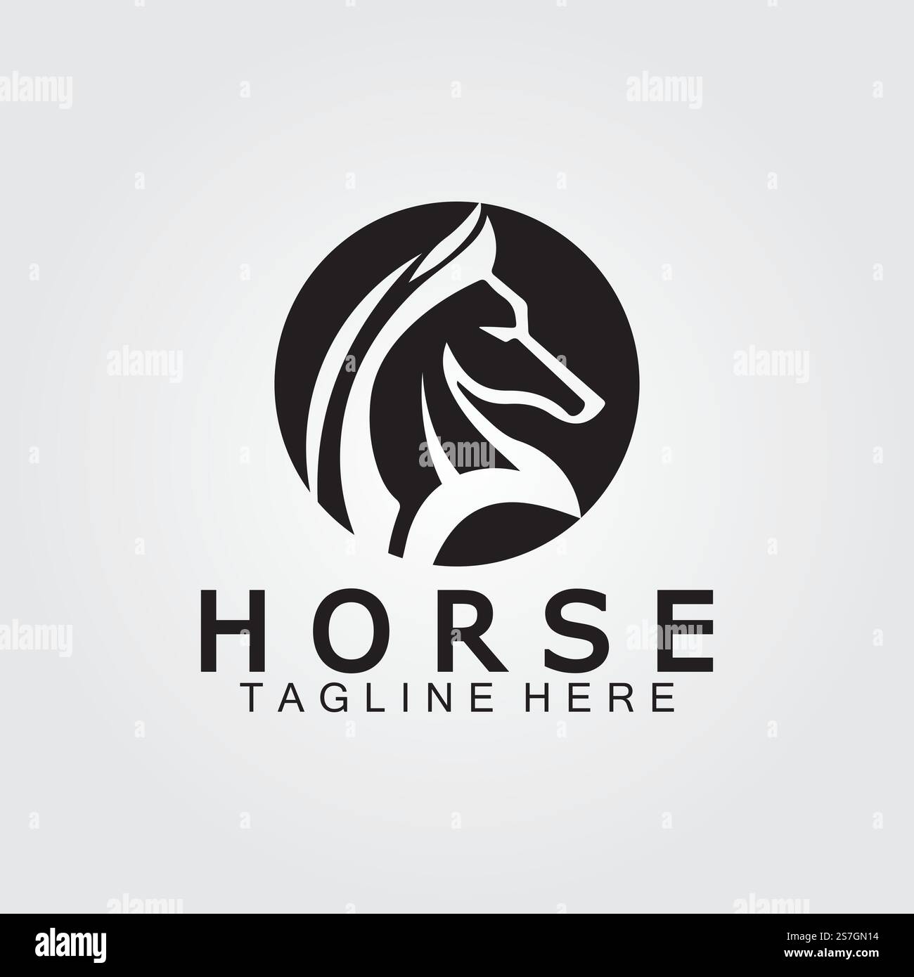 Vektordarstellung der Silhouette des schwarzen Pferdekopfes Stock Vektor