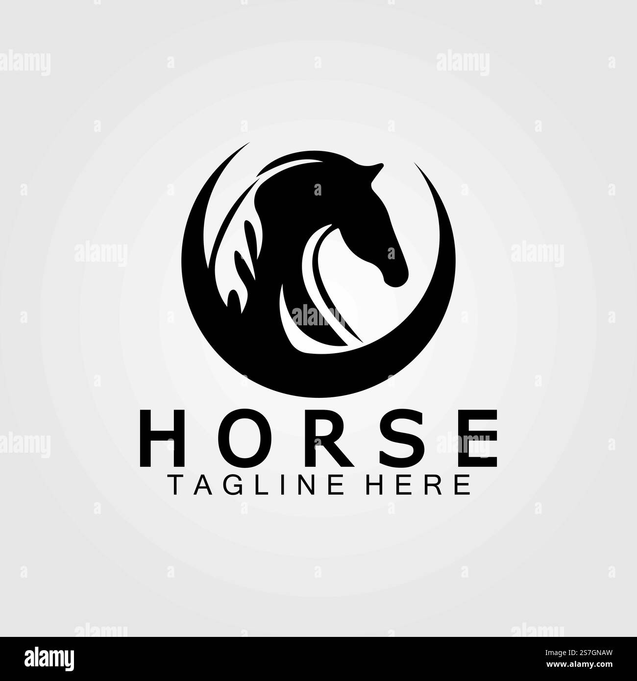 Vektordarstellung der Silhouette des schwarzen Pferdekopfes Stock Vektor