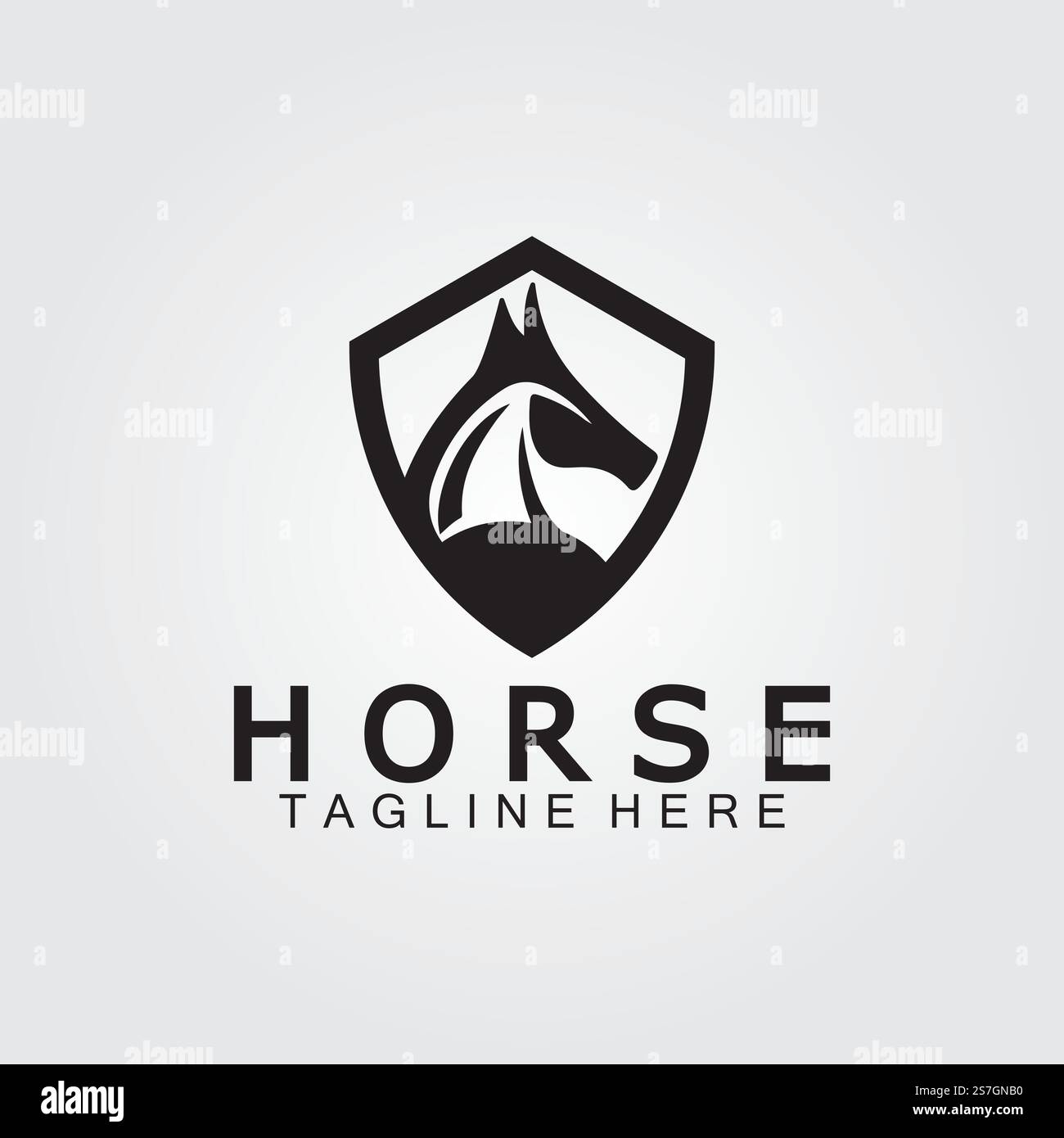 Vektordarstellung der Silhouette des schwarzen Pferdekopfes Stock Vektor