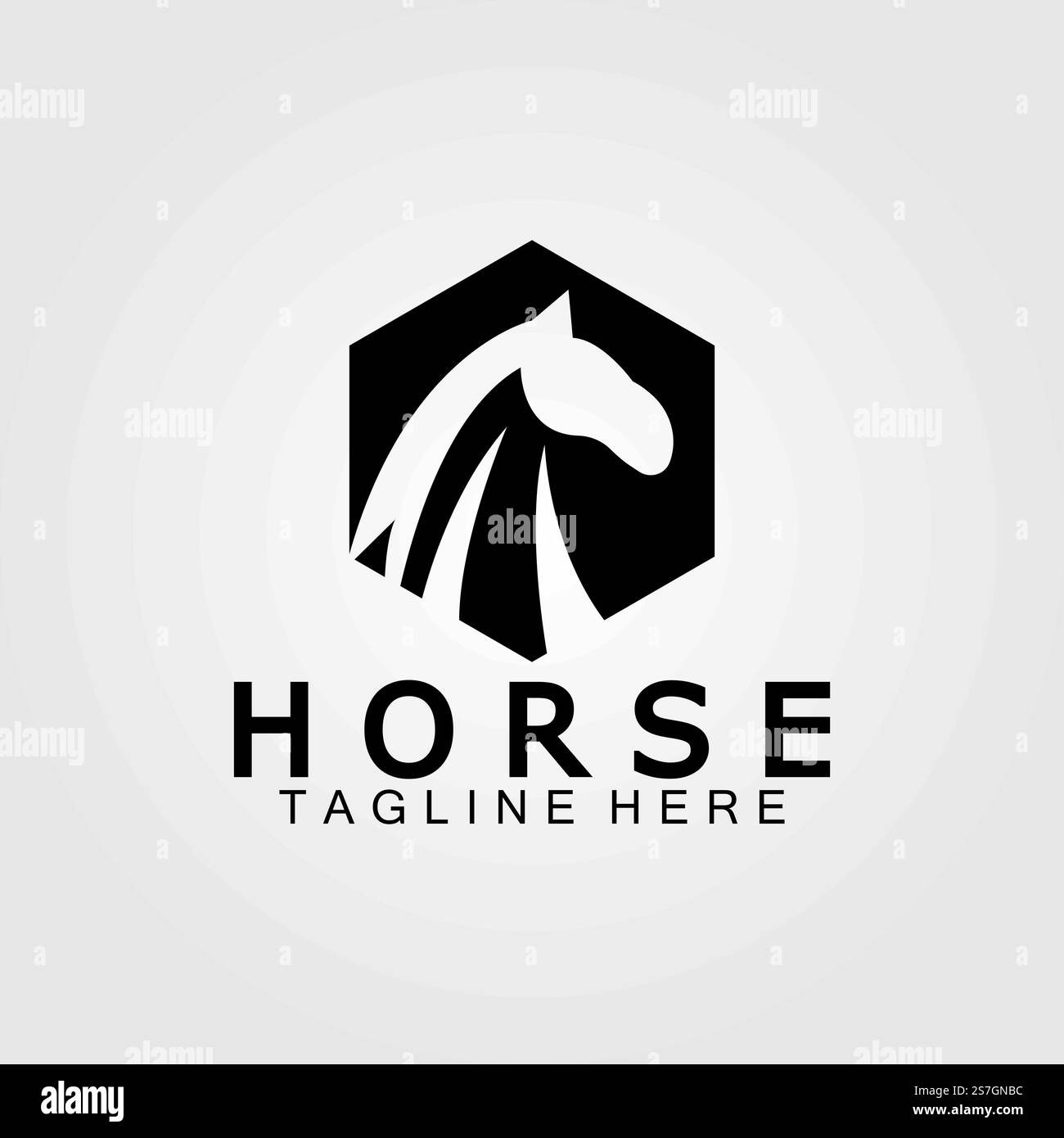 Vektordarstellung der Silhouette des schwarzen Pferdekopfes Stock Vektor