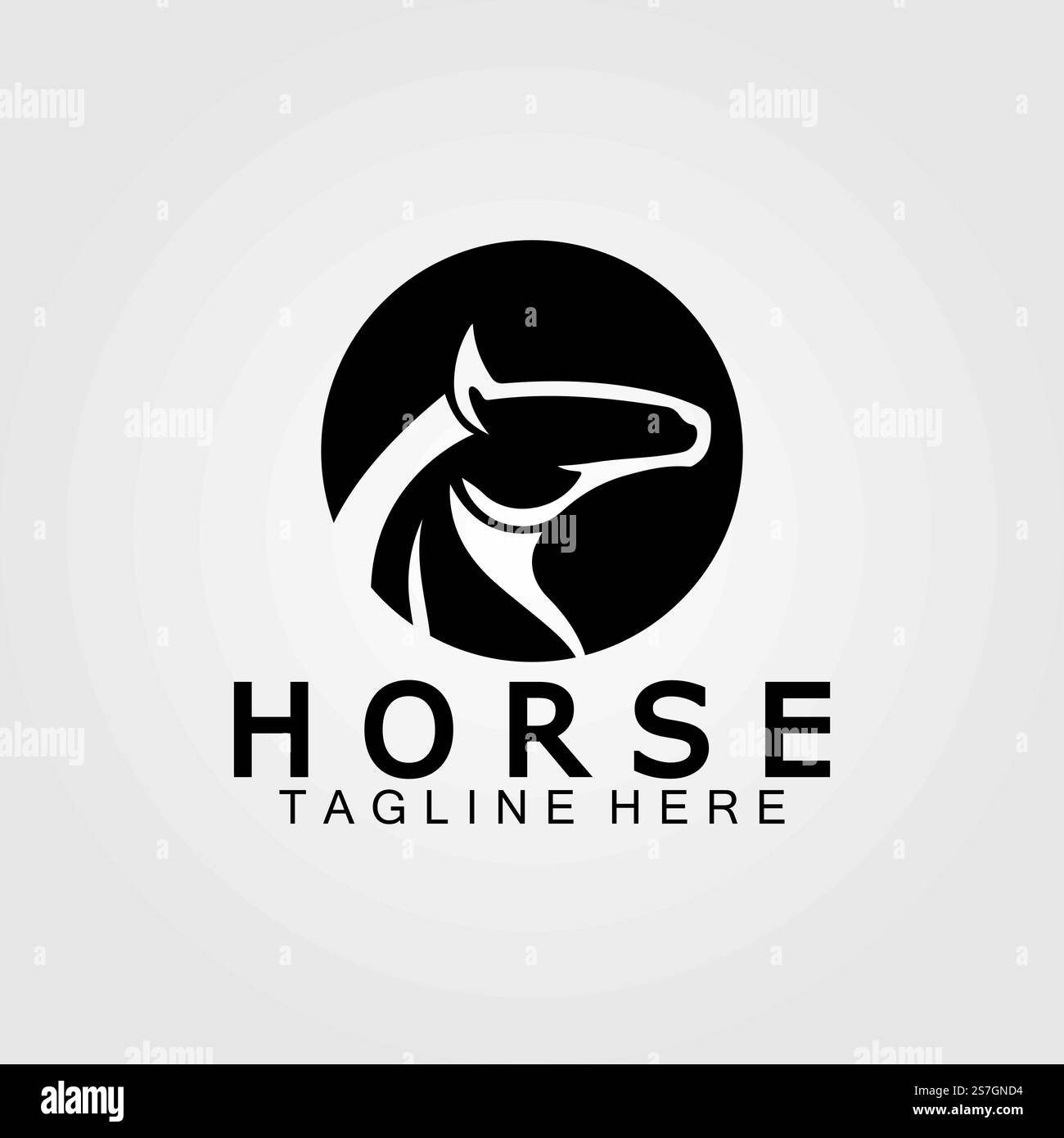 Vektordarstellung der Silhouette des schwarzen Pferdekopfes Stock Vektor