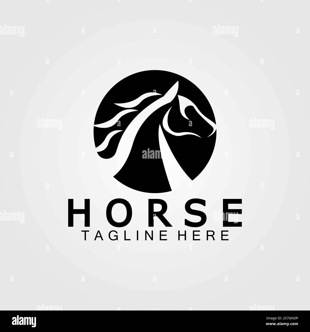 Vektordarstellung der Silhouette des schwarzen Pferdekopfes Stock Vektor