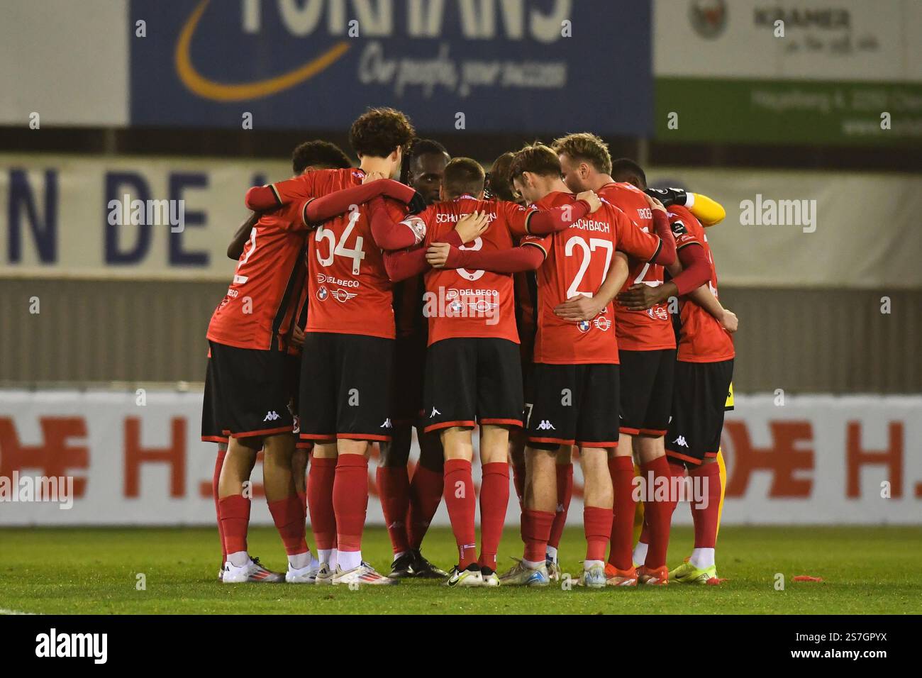 Geel, Belgien. Januar 2025. Seraings Spieler wurden während eines Fußballspiels zwischen Jong Genk und RFC Seraing am Sonntag, den 19. Januar 2025 in Geel, am 18. Tag der Saison 2024-2025 der zweiten Liga der Challenger Pro League der belgischen Meisterschaft, dargestellt. BELGA FOTO JILL DELSAUX Credit: Belga News Agency/Alamy Live News Stockfoto