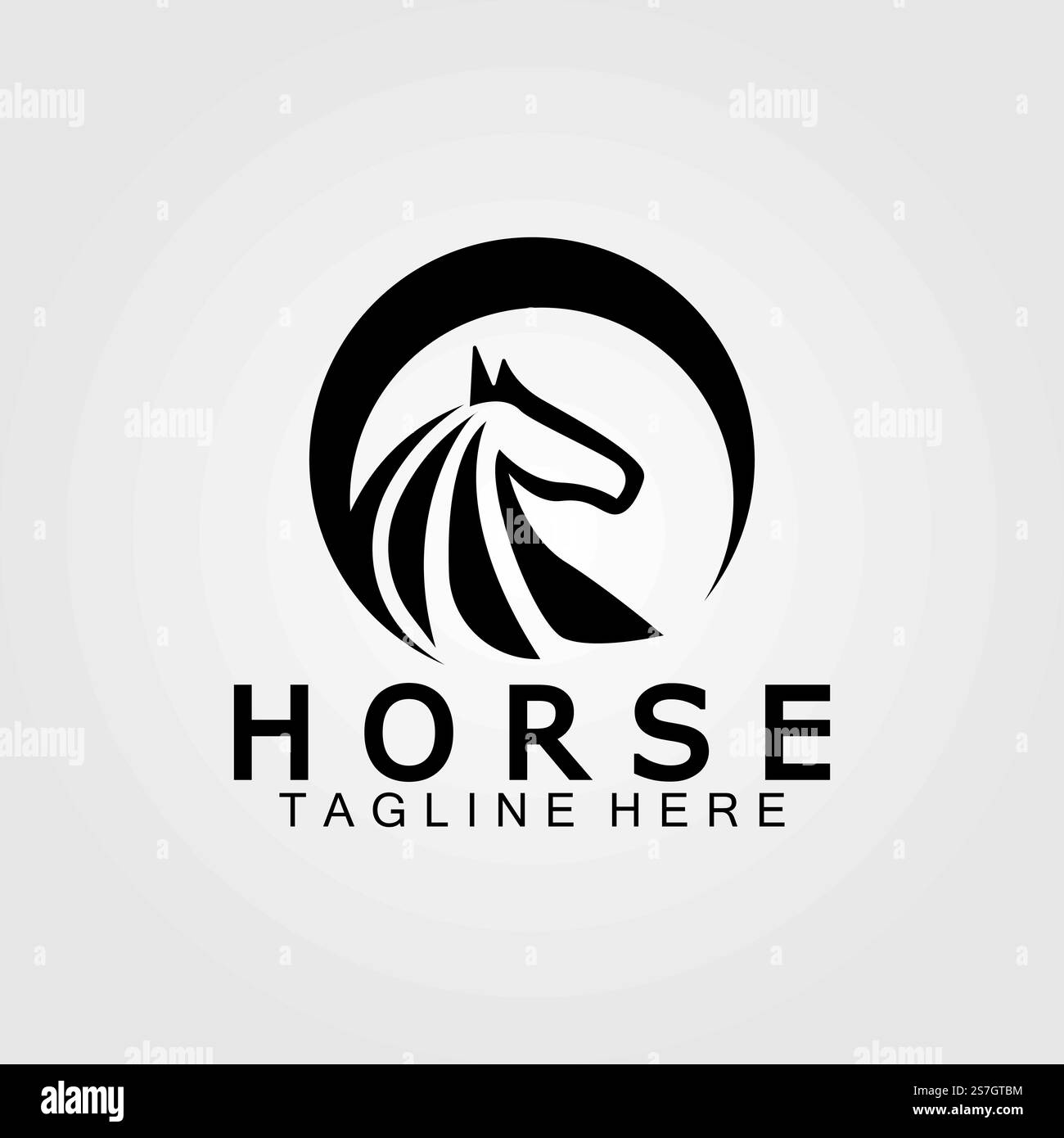 Vektordarstellung der Silhouette des schwarzen Pferdekopfes Stock Vektor