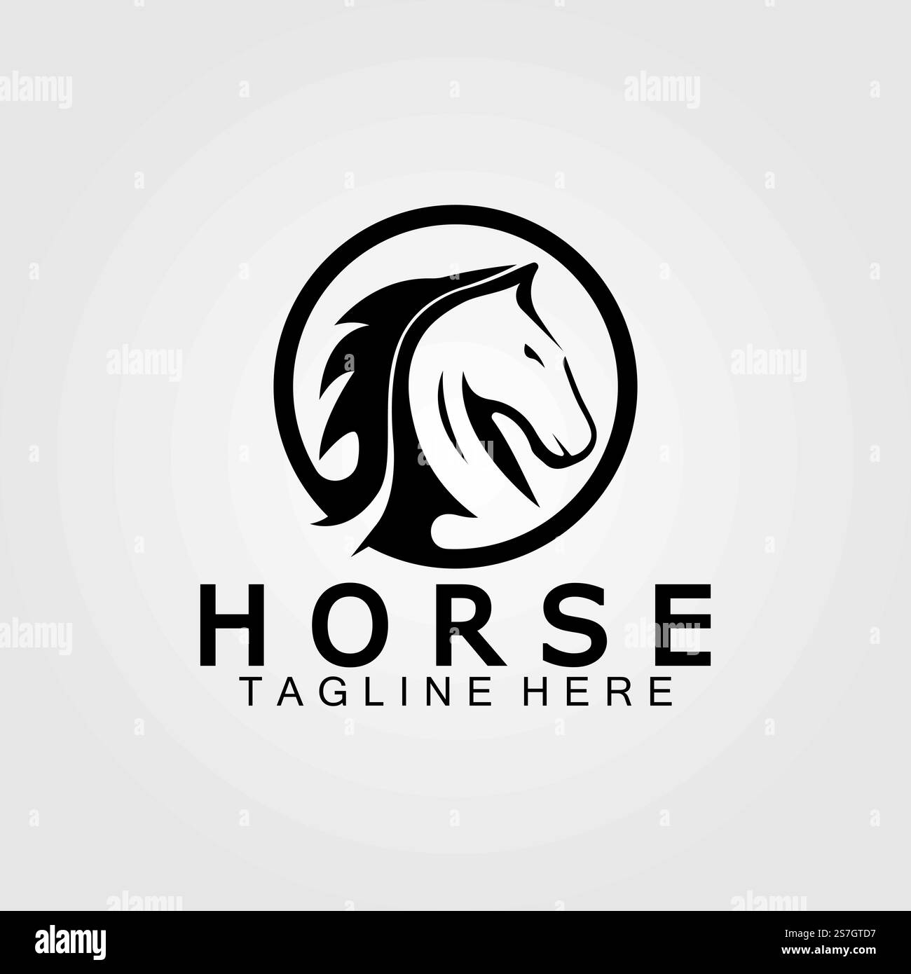 Vektordarstellung der Silhouette des schwarzen Pferdekopfes Stock Vektor