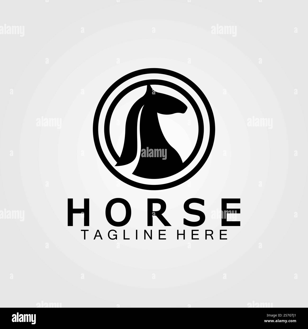 Vektordarstellung der Silhouette des schwarzen Pferdekopfes Stock Vektor