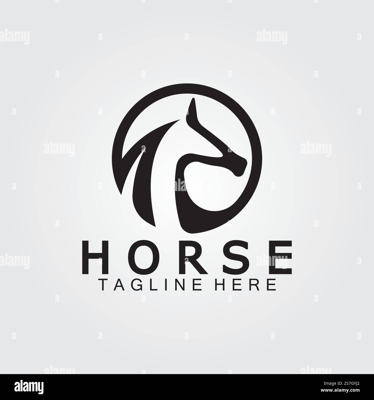 Vektordarstellung der Silhouette des schwarzen Pferdekopfes Stock Vektor