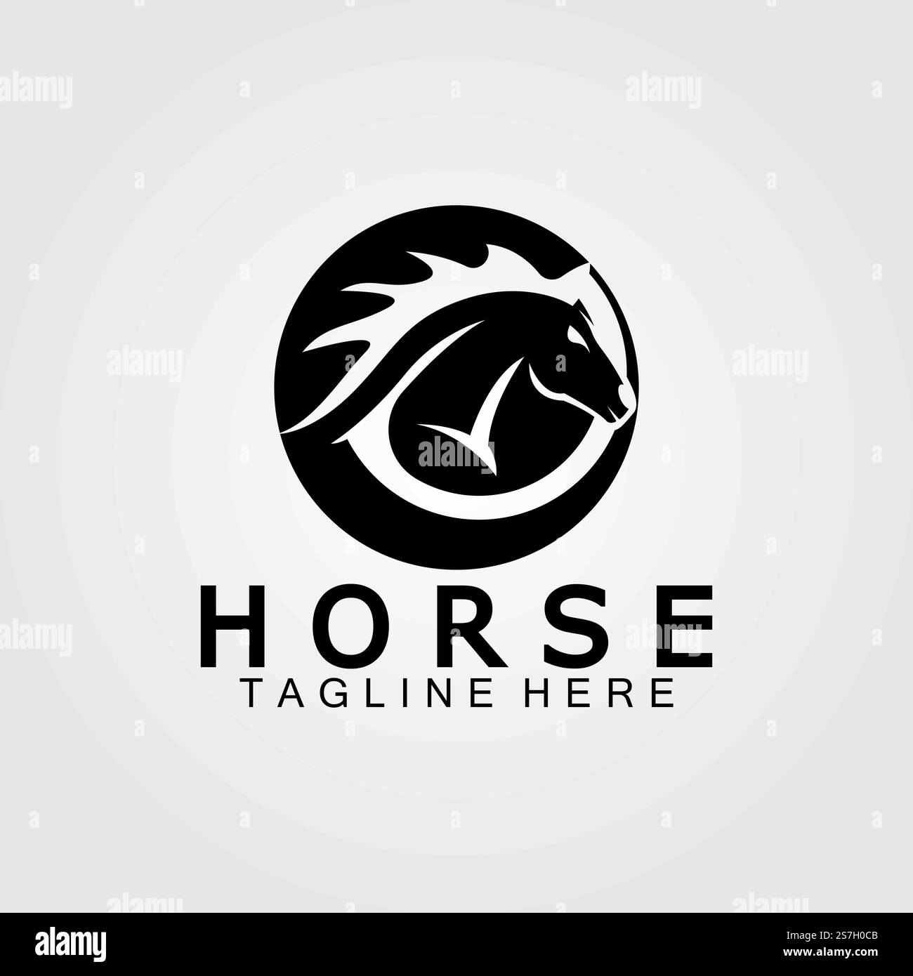 Vektordarstellung der Silhouette des schwarzen Pferdekopfes Stock Vektor