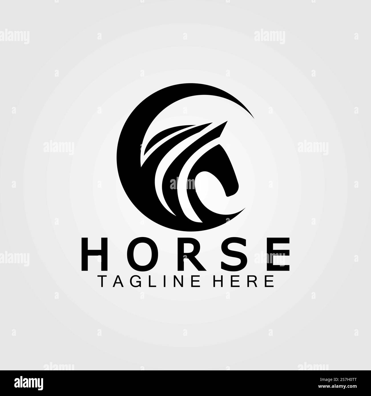 Vektordarstellung der Silhouette des schwarzen Pferdekopfes Stock Vektor