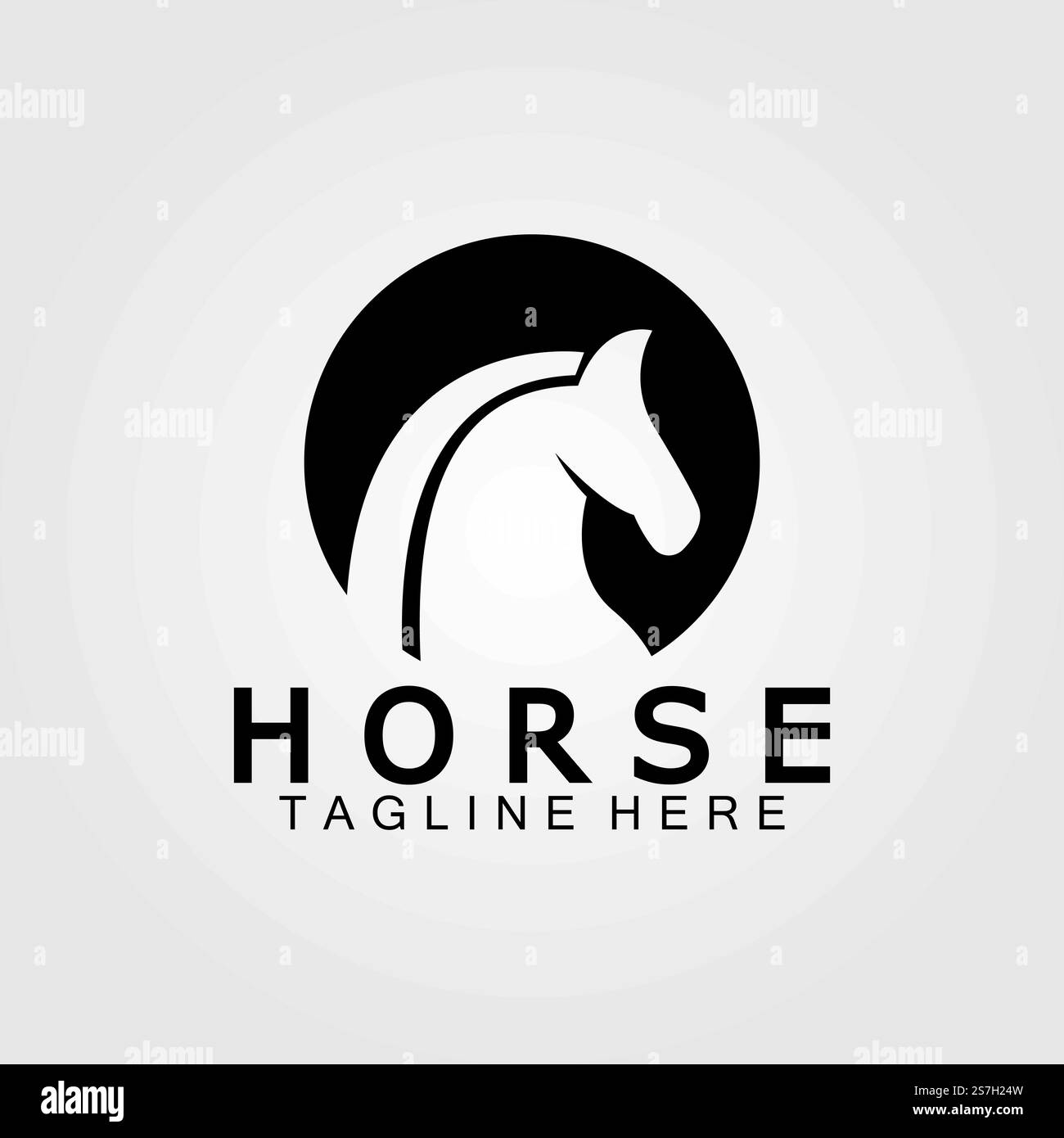 Vektordarstellung der Silhouette des schwarzen Pferdekopfes Stock Vektor