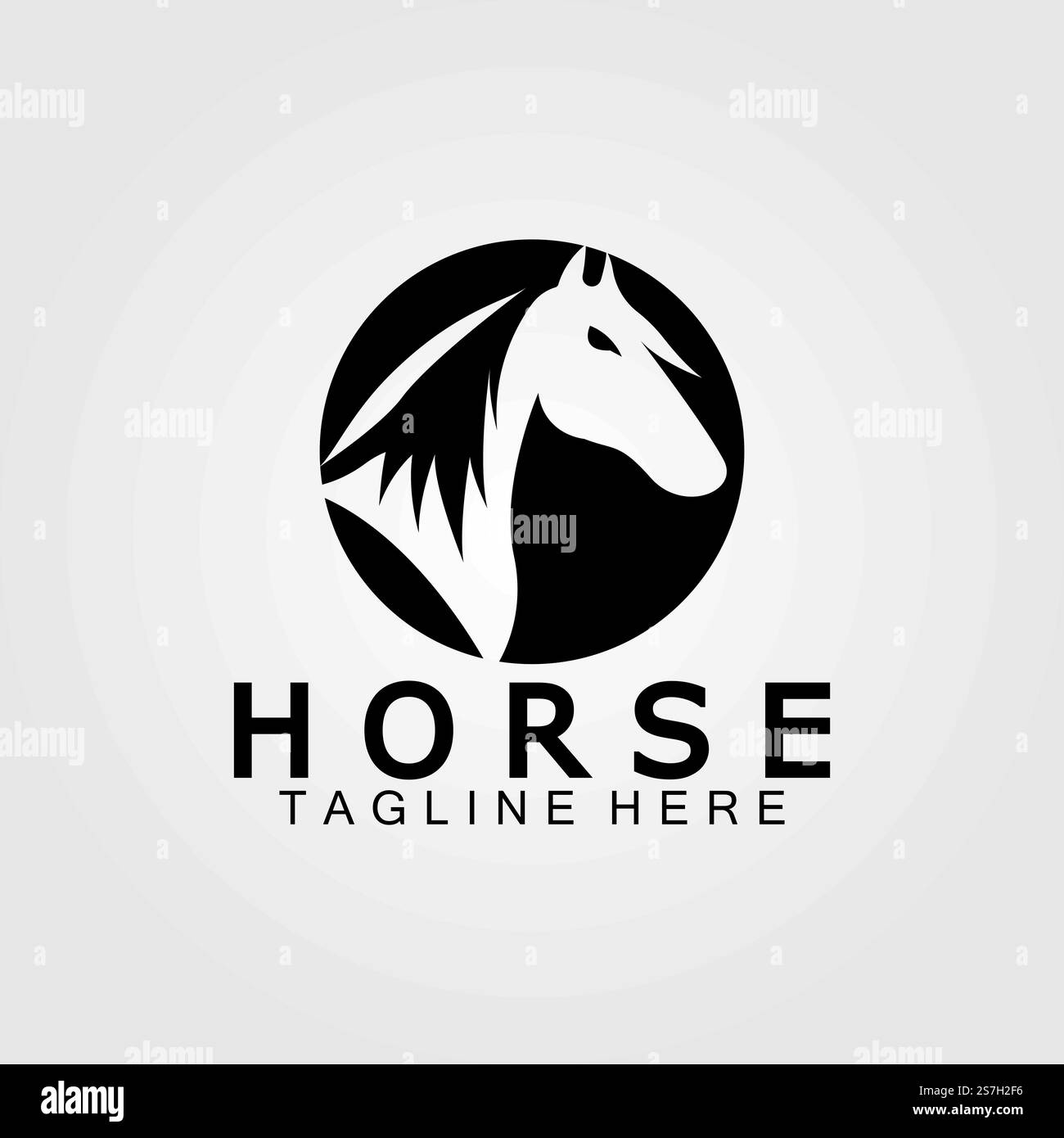 Vektordarstellung der Silhouette des schwarzen Pferdekopfes Stock Vektor