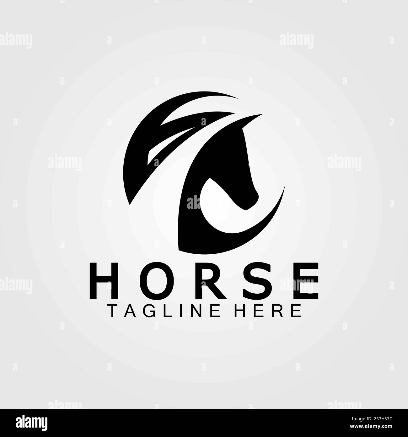 Vektordarstellung der Silhouette des schwarzen Pferdekopfes Stock Vektor